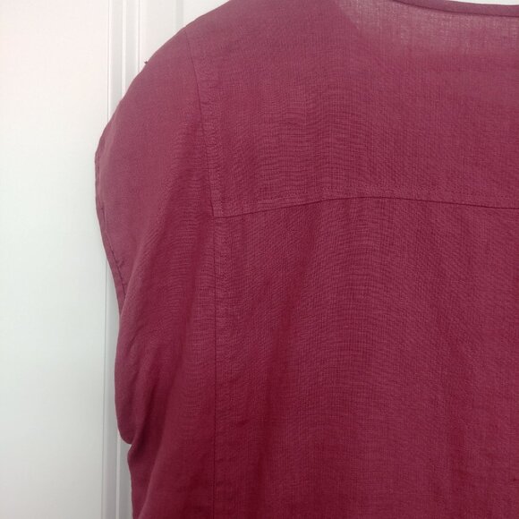 Eileen Fisher 100% organic linen raspberry pink dress XS - Picture 8 of 10